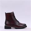 Remonte Lace And Zip Platform Ankle Boot - Wine Leather